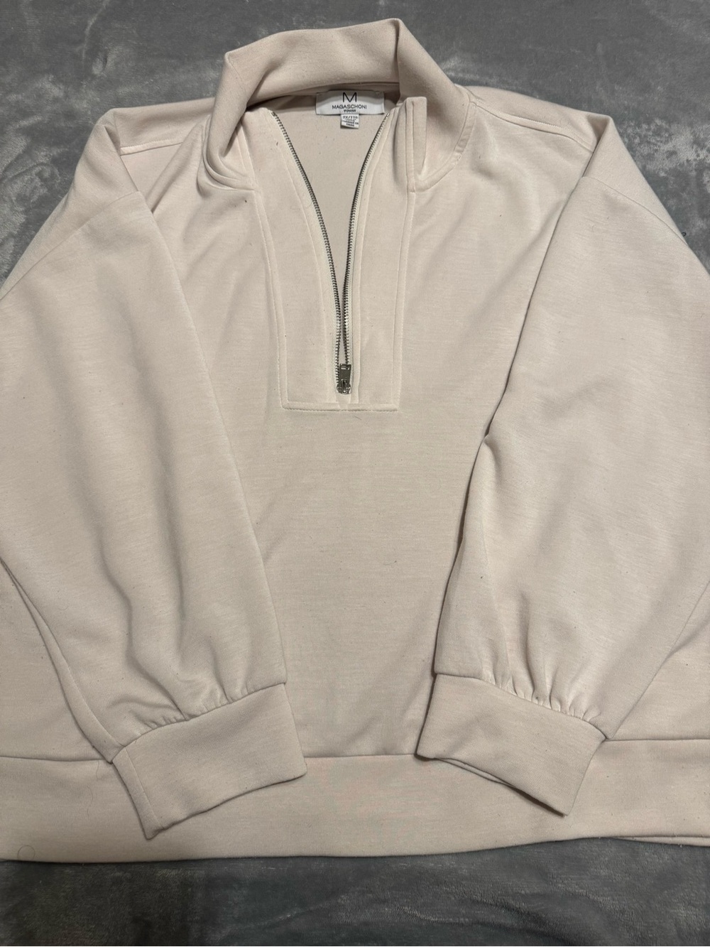 Magaschoni Cream Half-Zip Pullover Sweatshirt